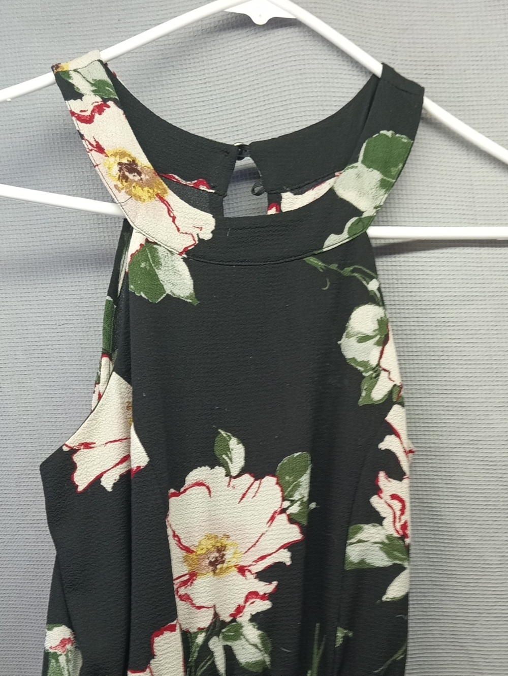 Three Hearts Black Floral Halter Camisole With Shorts Attatched Size1